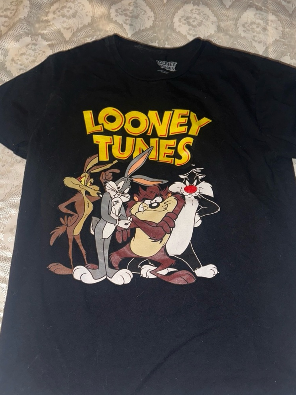 Looney Tunes Black Graphic Tee with Classic Characters